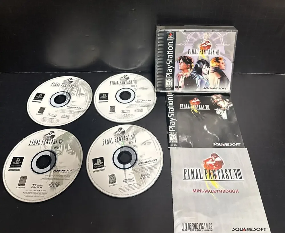 Final Fantasy VIII Game Sony PlayStation 1 PS1 8 FFVIII Black Label Tested